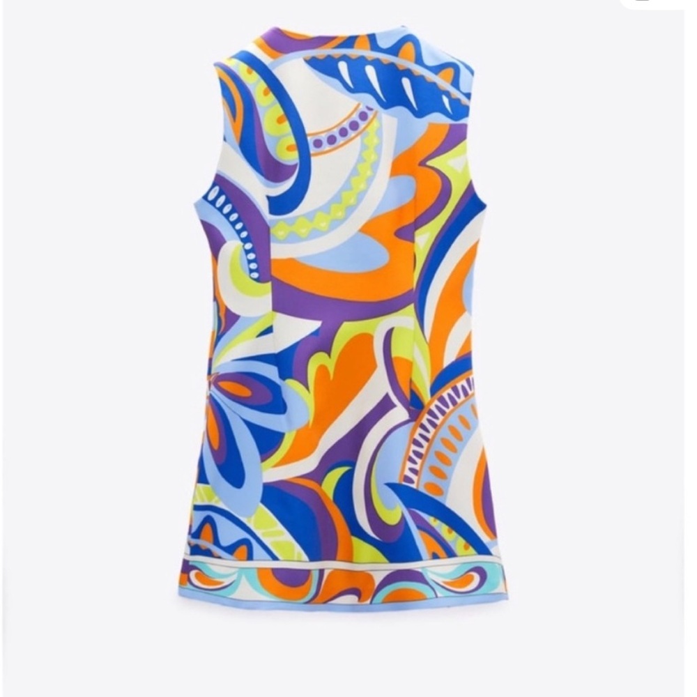 Zara Colorful Sleeveless Geometric Dress - Picture 3 of 5